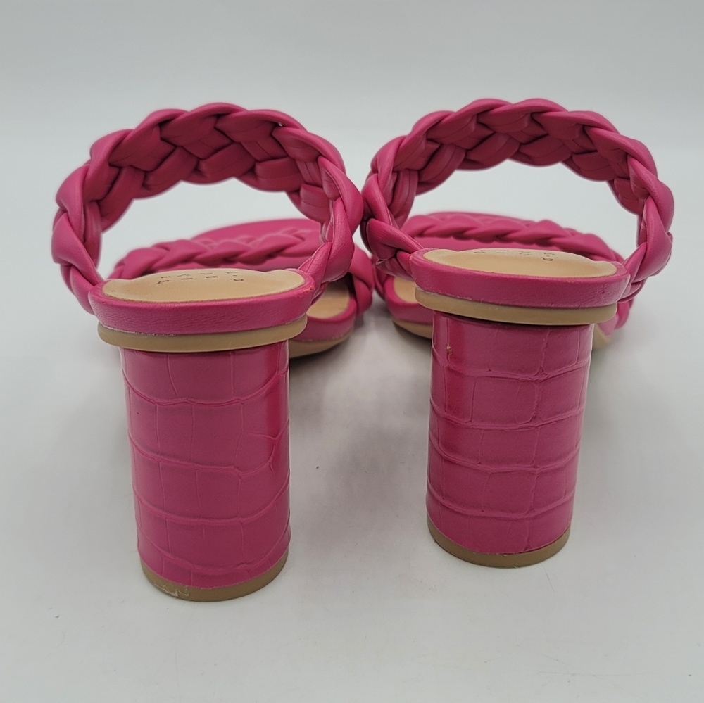 A New Day Basil Braided Block Heel Sandals Magenta Pink Size 6.5 Mules - Picture 6 of 13